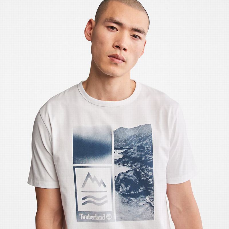 Timberland Logo-pocket Majice Bijele | 76291147