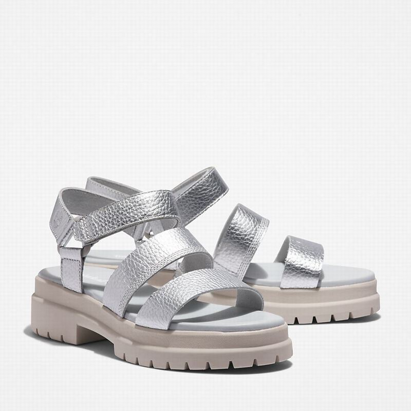 Timberland London Vibe Ankle-Strap Sandale Srebrne | 79318220