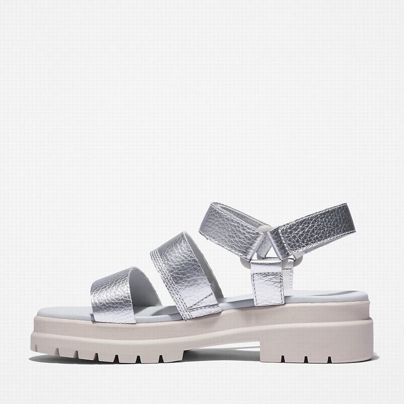 Timberland London Vibe Ankle-Strap Sandale Srebrne | 79318220