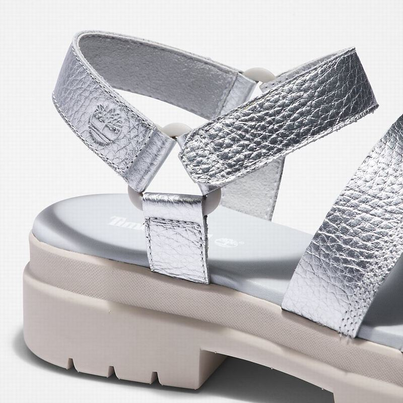 Timberland London Vibe Ankle-Strap Sandale Srebrne | 79318220