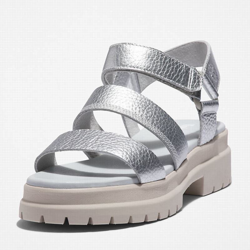 Timberland London Vibe Ankle-Strap Sandale Srebrne | 79318220
