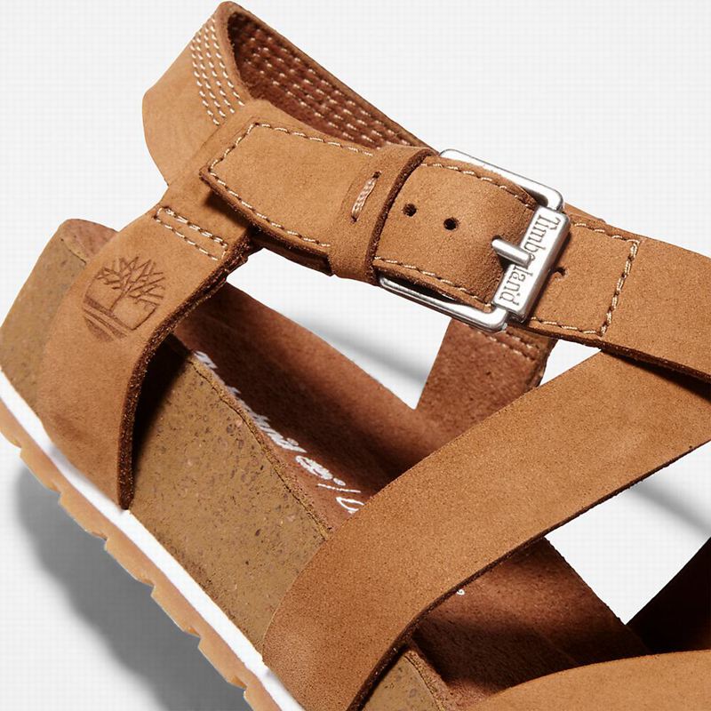 Timberland Malibu Waves Ankle Strap Sandale Smeđe | 35707160