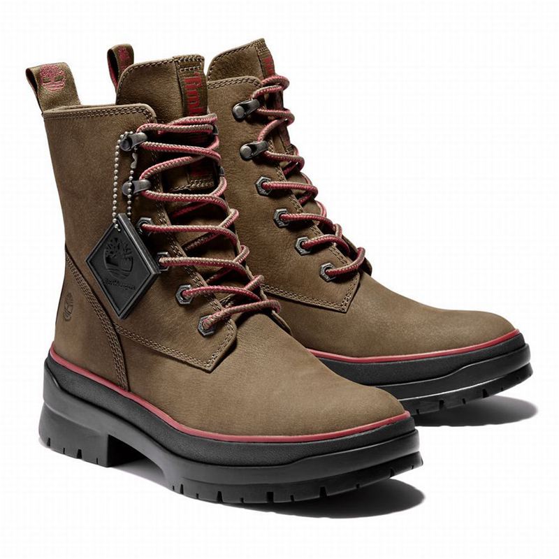 Timberland Malynn EK+ Mid Lace-Up Čizme Maslinasto Zelene | 5703649