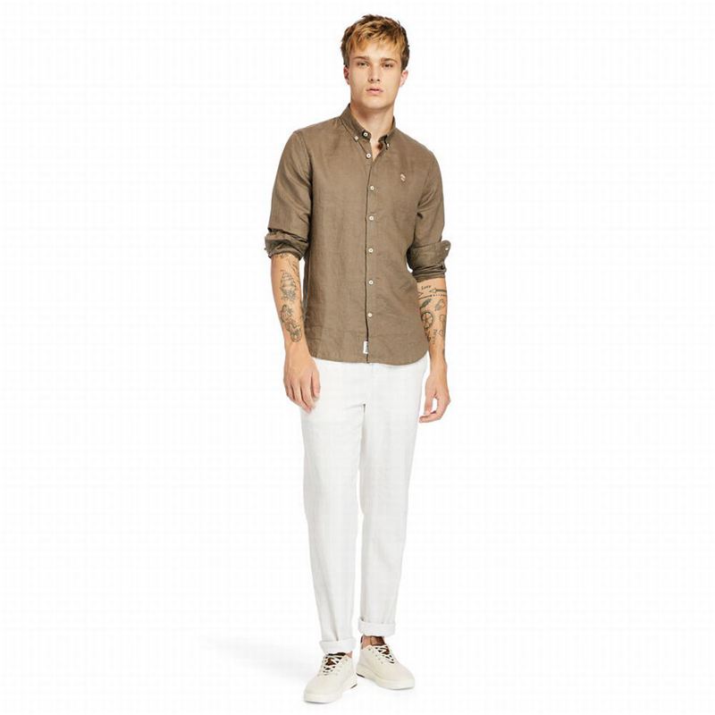 Timberland Mill River LS Linen Košulje Smeđe | 18751219