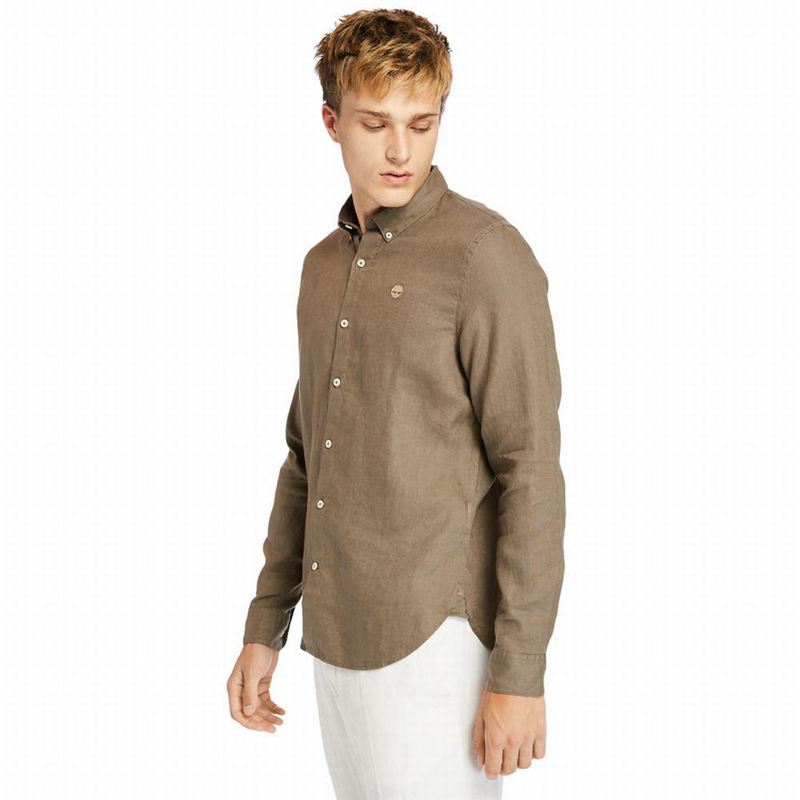 Timberland Mill River LS Linen Košulje Smeđe | 18751219