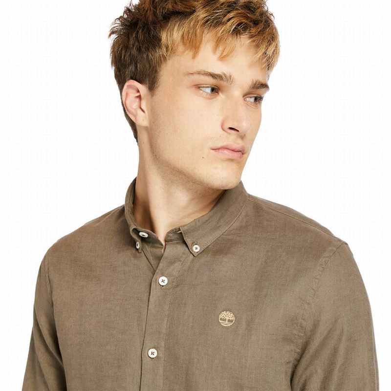 Timberland Mill River LS Linen Košulje Smeđe | 18751219