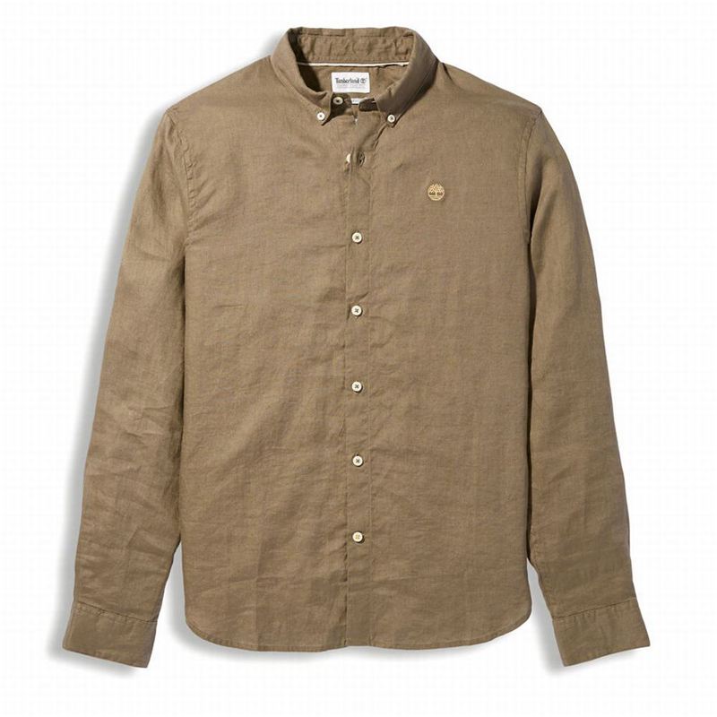 Timberland Mill River LS Linen Košulje Smeđe | 18751219