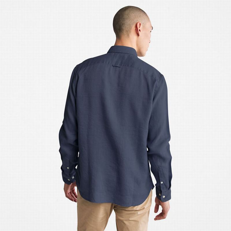 Timberland Mill River LS Linen Košulje Tamnoplave | 77887024