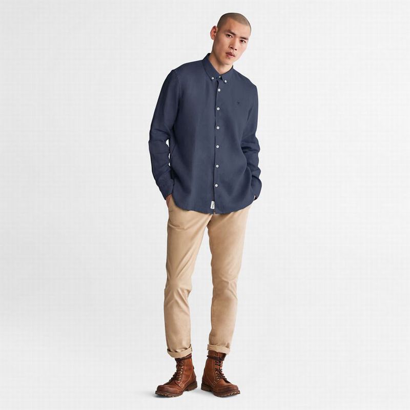 Timberland Mill River LS Linen Košulje Tamnoplave | 77887024