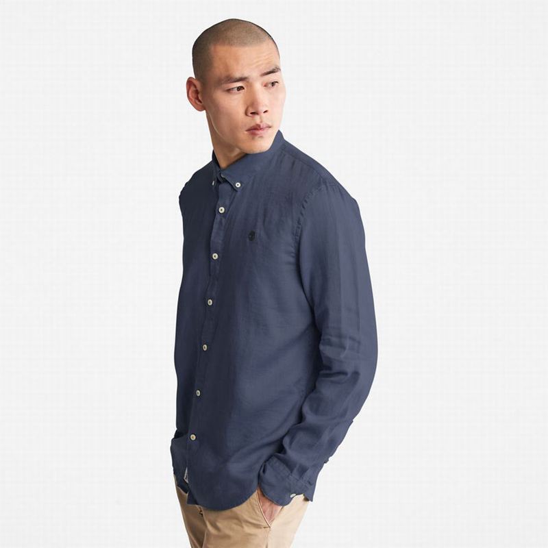 Timberland Mill River LS Linen Košulje Tamnoplave | 77887024