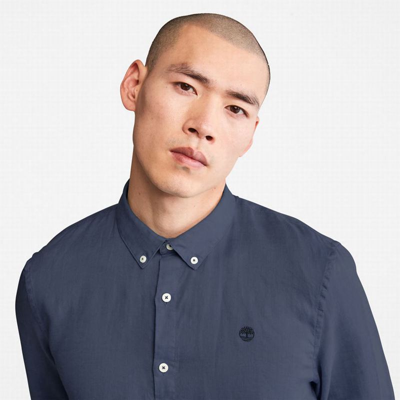 Timberland Mill River LS Linen Košulje Tamnoplave | 77887024