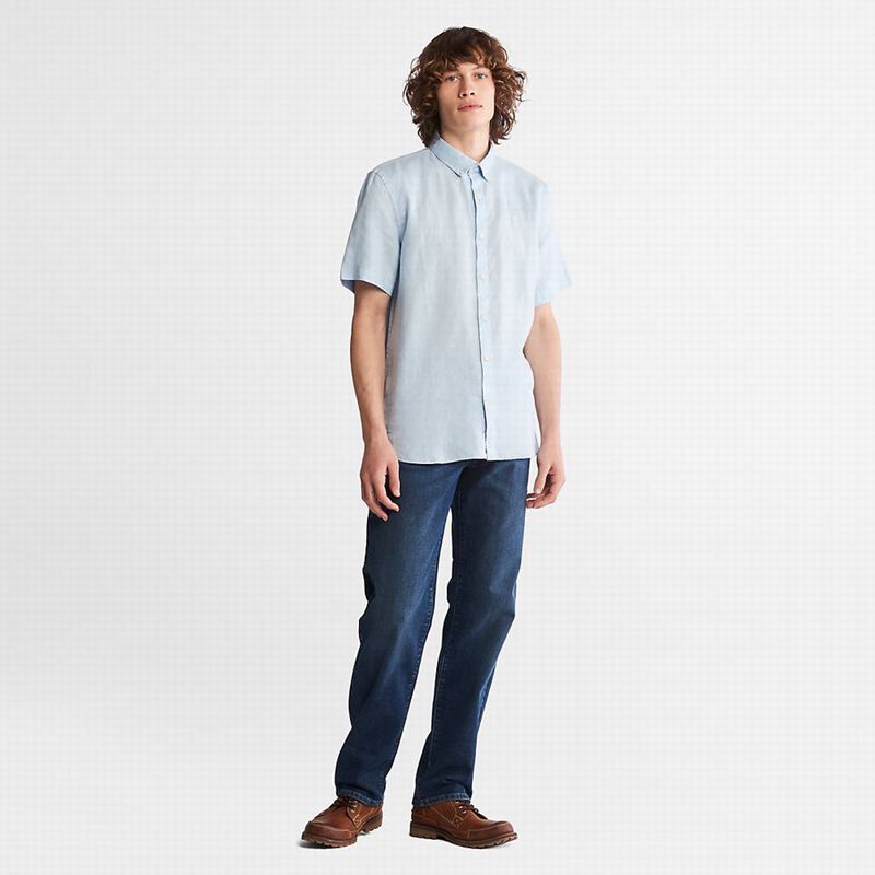 Timberland Mill River Short-Sleeve Košulje Plave | 91821013