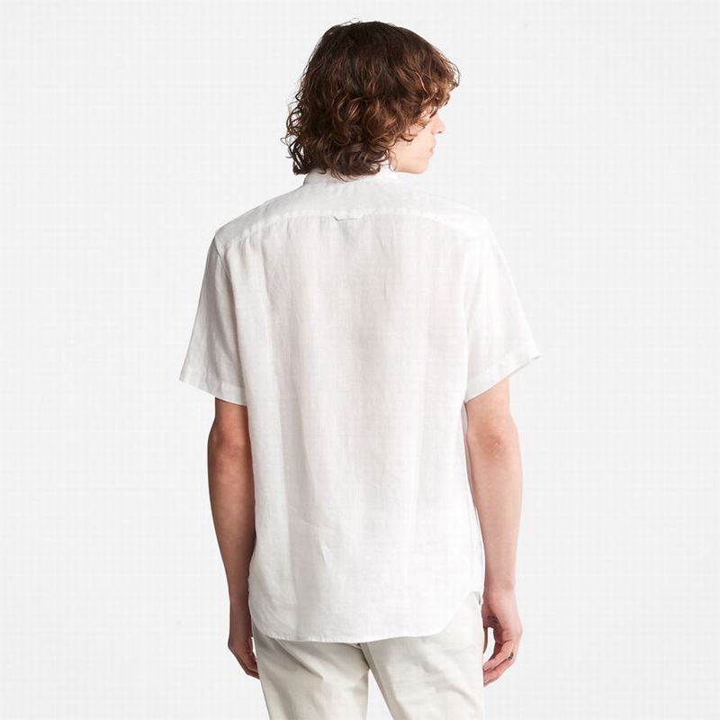 Timberland Mill River Short-Sleeve Linen Košulje Bijele | 24217470