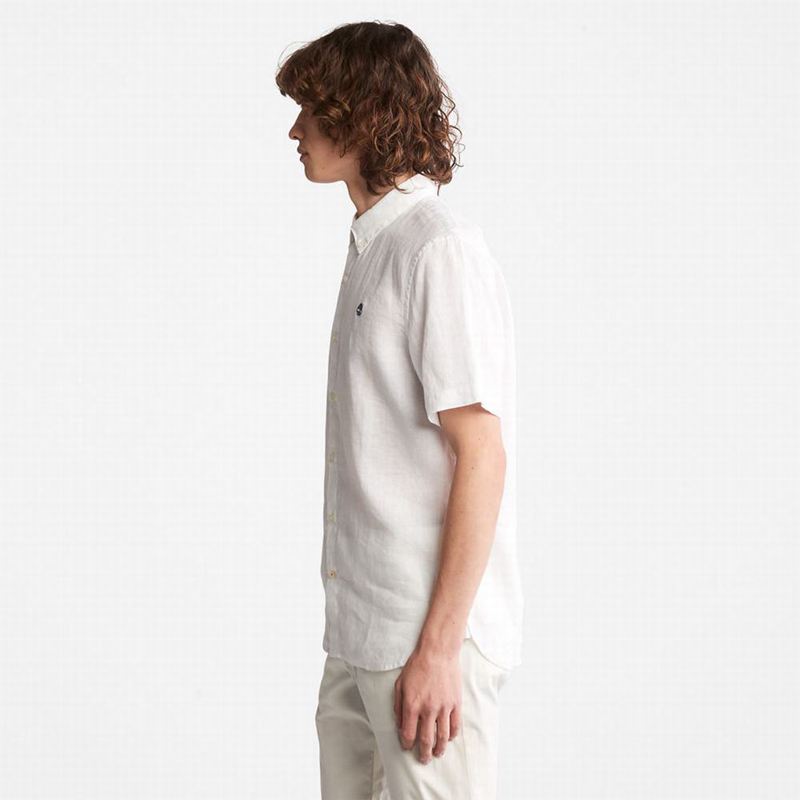 Timberland Mill River Short-Sleeve Linen Košulje Bijele | 24217470