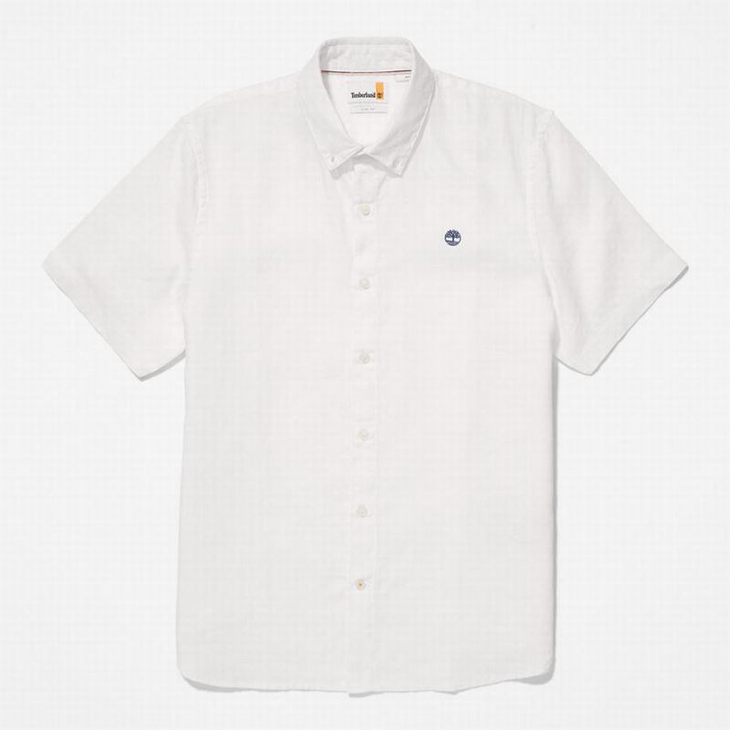 Timberland Mill River Short-Sleeve Linen Košulje Bijele | 24217470