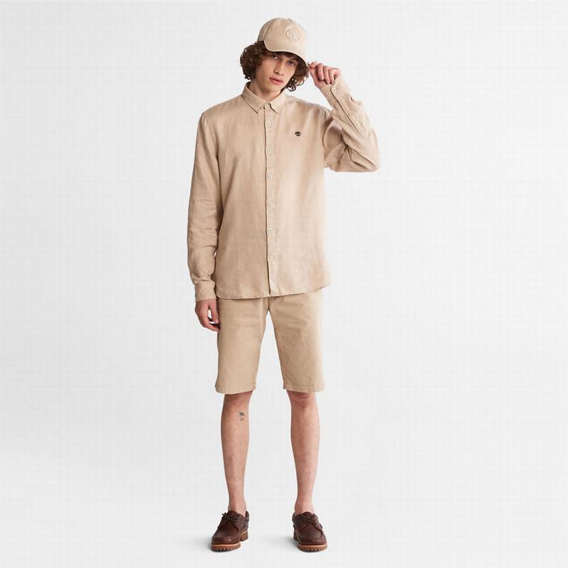 Timberland Mill River Slim-Fit Linen Košulje Bež | 25009423