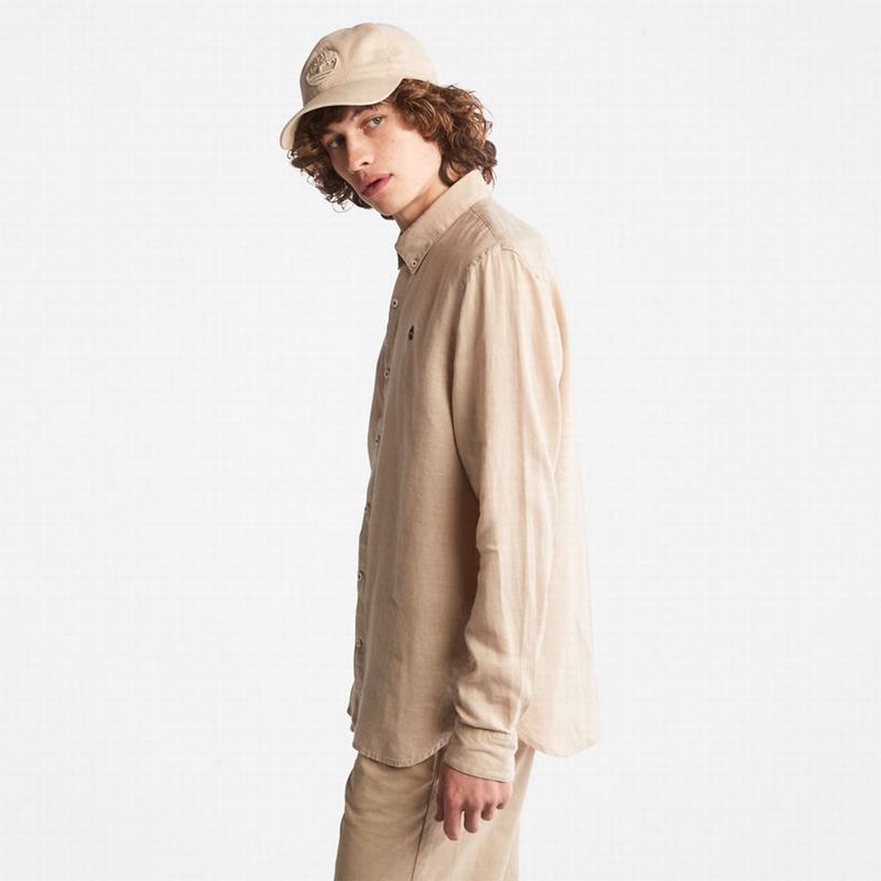 Timberland Mill River Slim-Fit Linen Košulje Bež | 25009423