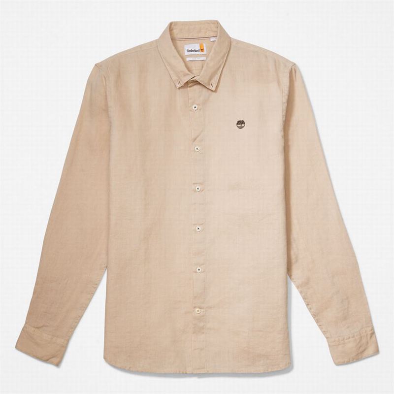 Timberland Mill River Slim-Fit Linen Košulje Bež | 25009423