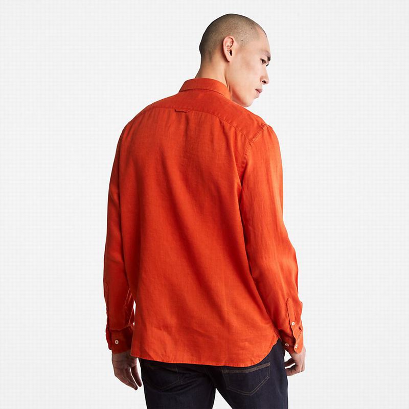 Timberland Mill River Slim-Fit Linen Košulje Narančaste | 32625964