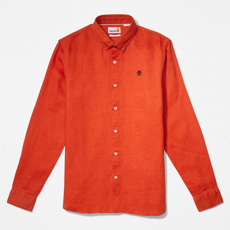 Timberland Mill River Slim-Fit Linen Košulje Narančaste | 32625964