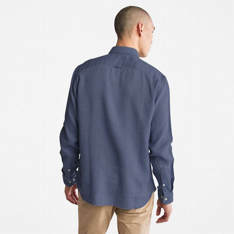 Timberland Mill River Slim-Fit Linen Košulje Tamnoplave | 98485231