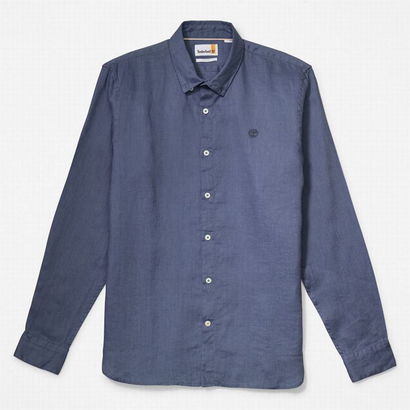 Timberland Mill River Slim-Fit Linen Košulje Tamnoplave | 98485231