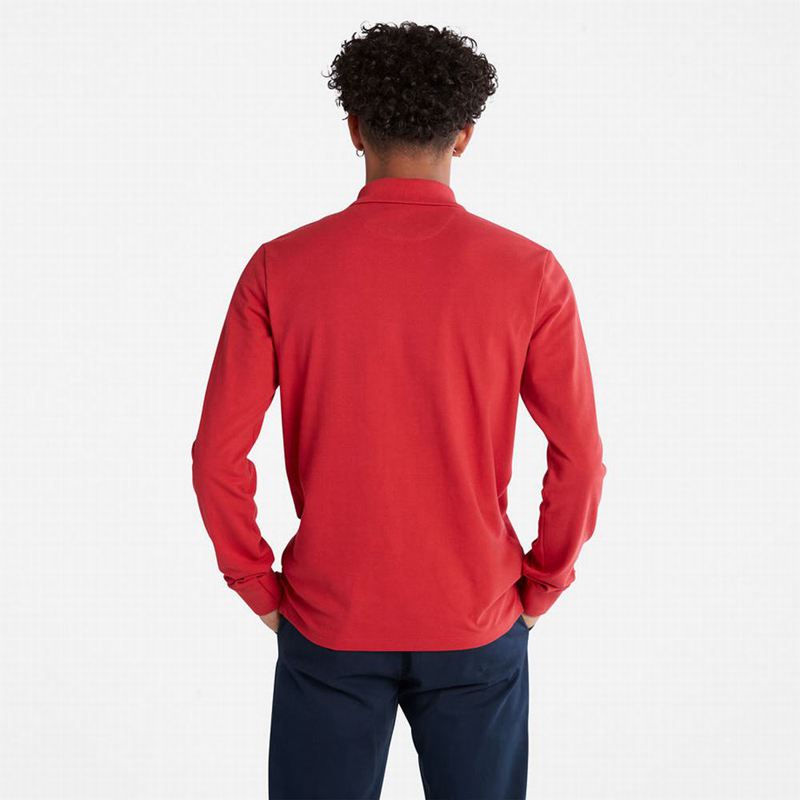 Timberland Millers River LS Polo Majice Crvene | 46489035