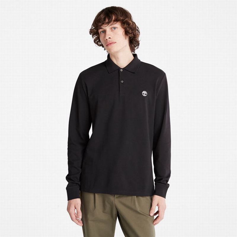 Timberland Millers River LS Polo Majice Crne | 80576511