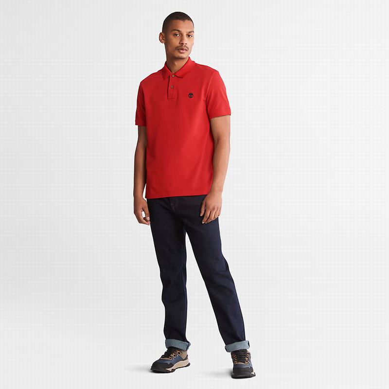 Timberland Millers River Pique Polo Majice Crvene | 25346836