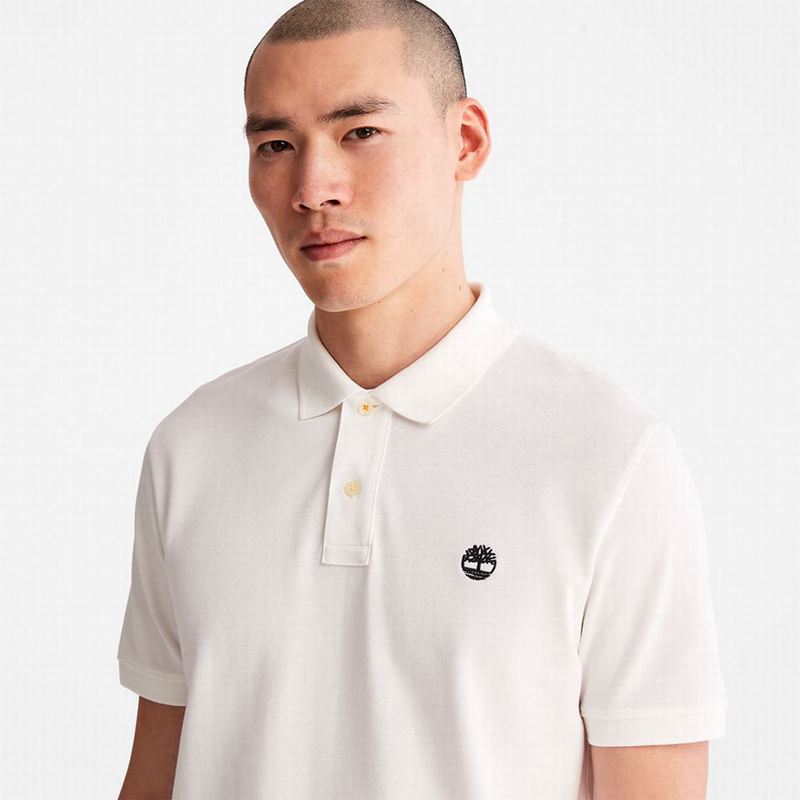 Timberland Millers River Pique Polo Majice Bijele | 27575909
