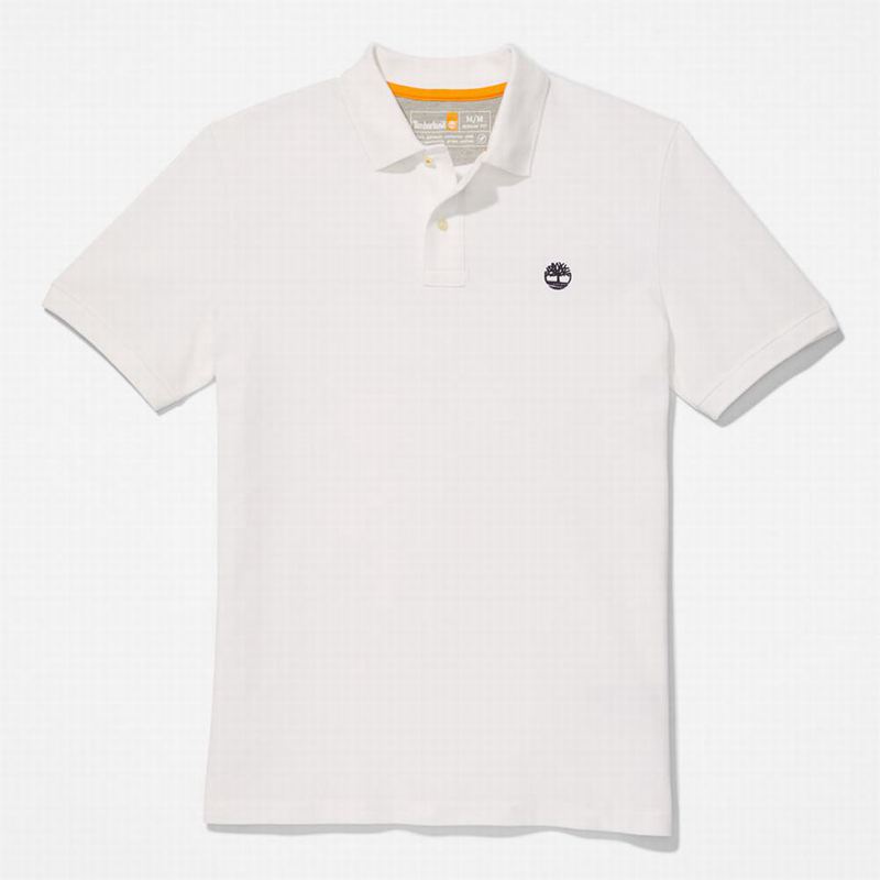 Timberland Millers River Pique Polo Majice Bijele | 27575909
