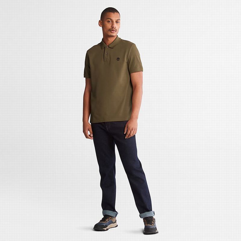Timberland Millers River Pique Polo Majice Maslinasto Zelene | 62508303