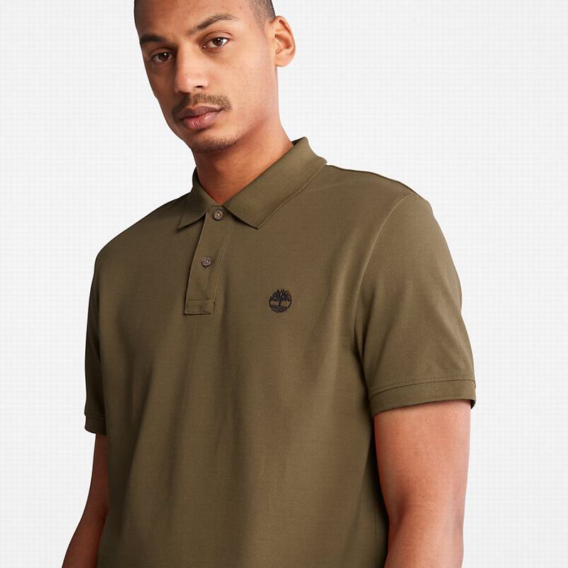 Timberland Millers River Pique Polo Majice Maslinasto Zelene | 62508303