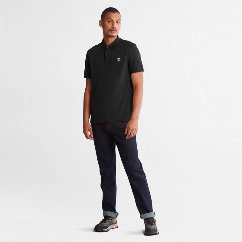 Timberland Millers River Pique Polo Majice Crne | 77517607