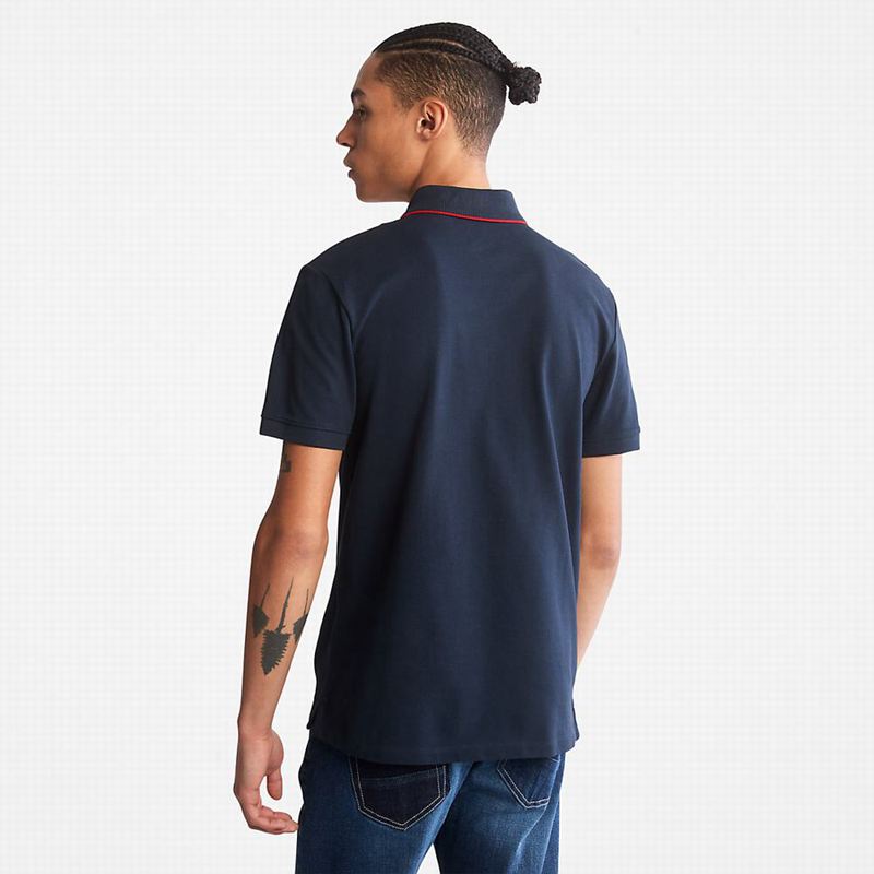 Timberland Millers River Print-Collar Polo Majice Tamnoplave | 43877168