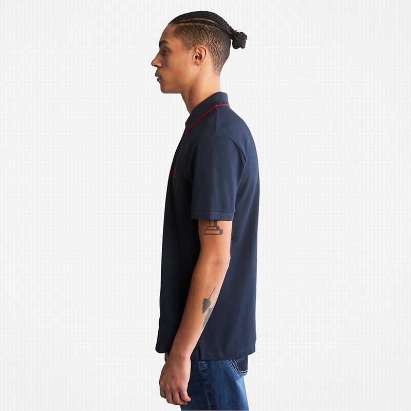 Timberland Millers River Print-Collar Polo Majice Tamnoplave | 43877168