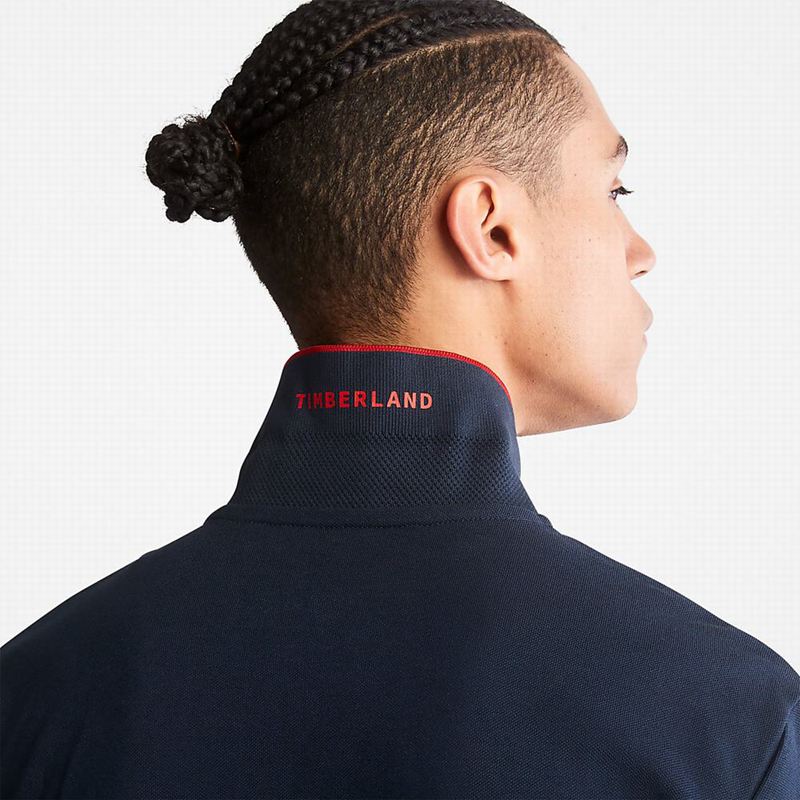Timberland Millers River Print-Collar Polo Majice Tamnoplave | 43877168