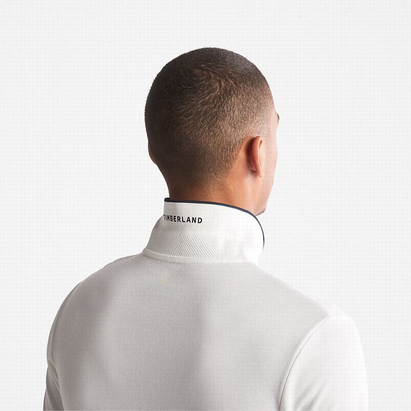 Timberland Millers River Print-Collar Polo Majice Bijele | 6011775
