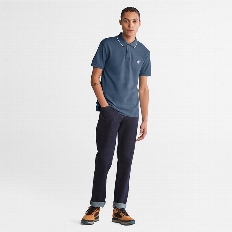 Timberland Millers River Print-Collar Polo Majice Plave | 61595905