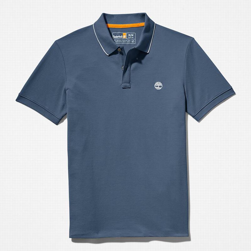 Timberland Millers River Print-Collar Polo Majice Plave | 61595905