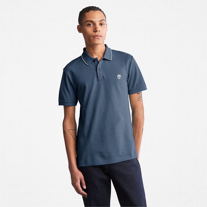 Timberland Millers River Print-Collar Polo Majice Plave | 61595905