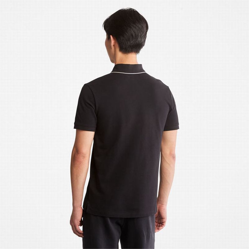 Timberland Millers River Print-Collar Polo Majice Crne | 77455339