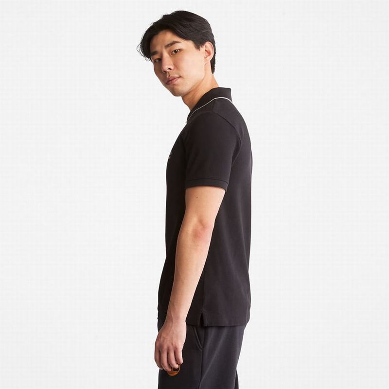 Timberland Millers River Print-Collar Polo Majice Crne | 77455339