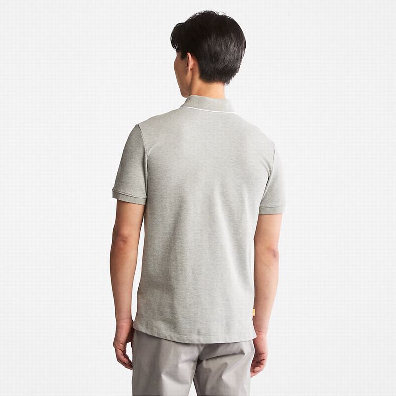 Timberland Millers River Print-Collar Polo Majice Sive | 97609817