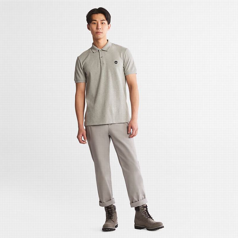 Timberland Millers River Print-Collar Polo Majice Sive | 97609817