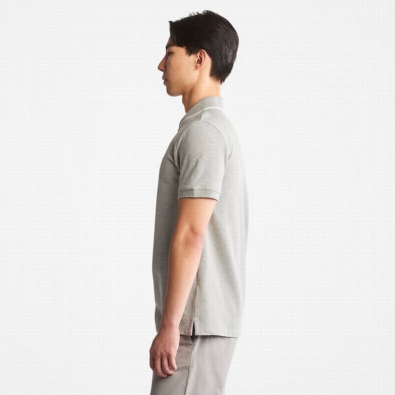 Timberland Millers River Print-Collar Polo Majice Sive | 97609817
