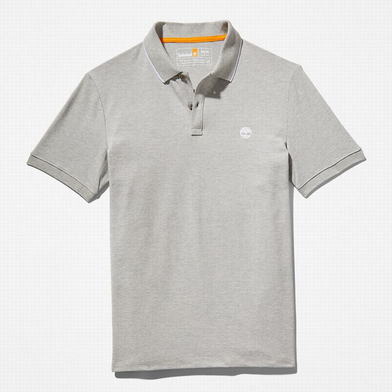Timberland Millers River Print-Collar Polo Majice Sive | 97609817