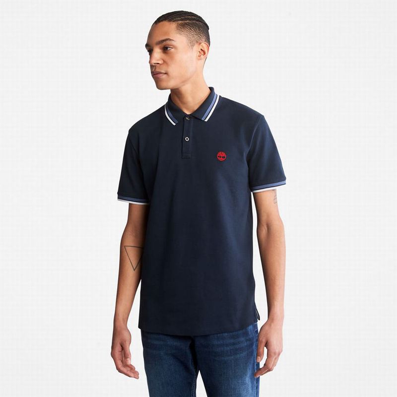 Timberland Millers River Tipped Polo Majice Tamnoplave | 28761464