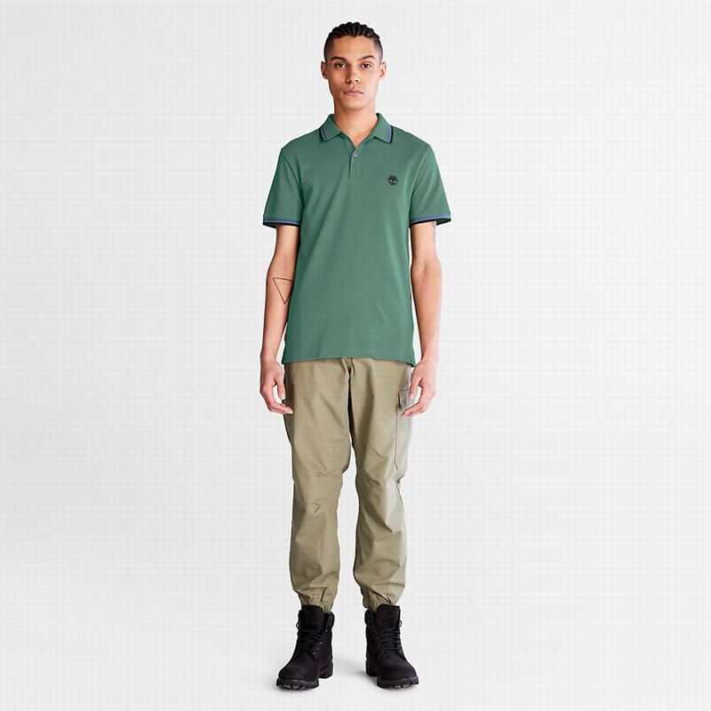 Timberland Millers River Tipped Polo Majice Tirkizne | 46437576