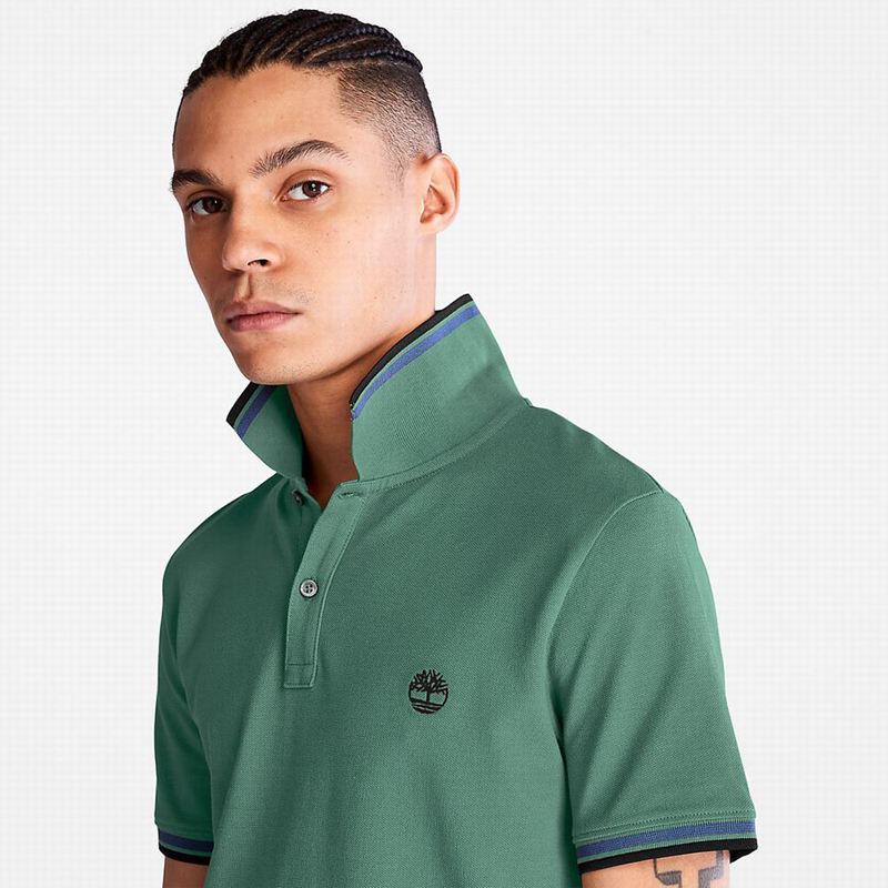 Timberland Millers River Tipped Polo Majice Tirkizne | 46437576